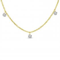 14K Yellow Gold Diamond By the Yard 0.24 Ct Dashing Diamond 18 inch Necklace
