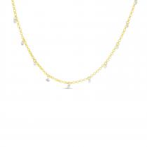 14K Yellow Gold Dashing Diamond 24-Stone Rolo Necklace