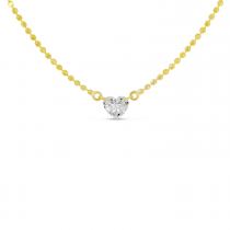 14K Yellow Gold Dashing Diamond Heart Necklace