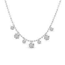14K White Gold Dashing Diamonds 17 inch Necklace