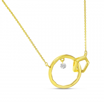 14K Yellow Gold Dashing Diamond Interlocking Necklace