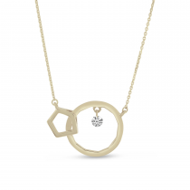 14K White Gold Dashing Diamond Interlocking Necklace