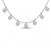 14K White Gold Dashing Diamonds 18 inch Necklace