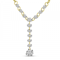 14K Yellow Gold Dashing Diamond Lariat Necklace