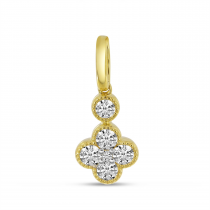 14K Yellow Gold Diamond Clover Pendant