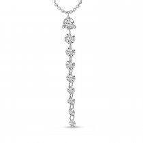 14K White Gold Dashing Diamond Graduated Necklace