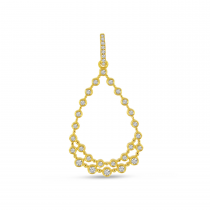 14K Yellow Gold Bubble Teardrop Diamond Pendant