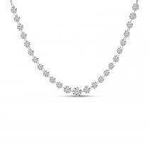 14K White Gold Dashing Diamond Graduated Necklace