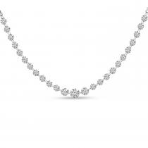 14K White Gold Dashing Diamond Graduated Necklace
