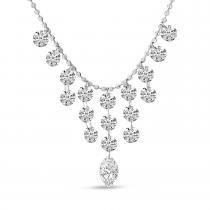 14K White Gold Dashing Diamond Cleopatra Necklace