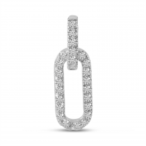 14K White Gold Diamond Open Link Chain Bracelet