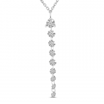 14K White Gold Dashing Diamond Graduated Necklace