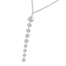 14K White Gold Dashing Diamond Graduated Necklace