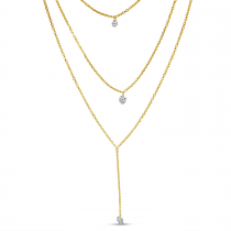 14K Dashing Diamond Triple Lariat Necklace