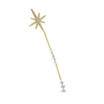 14K Yellow Gold Dashing Diamond Starburst Lariat Necklace