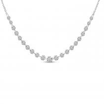 14K White Gold Dashing Diamond Graduated Necklace