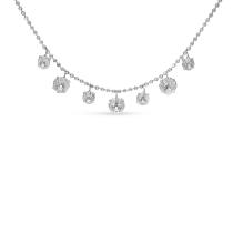 14K Yellow Gold Alternating Floating Diamond Necklace