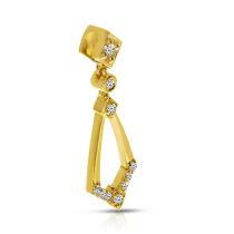 14K Yellow Gold Diamond Geometric Dangle Pendant