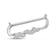 14K White Gold Diamond Paperclip Necklace