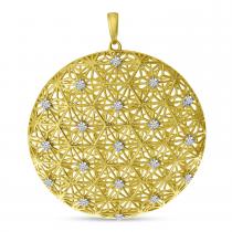 14K Yellow Gold Diamond Lightweight Filigree Pendant