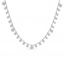 14K White Gold Dashing Diamonds Half Cleopatra 18 inch Necklace