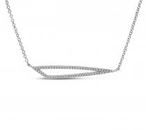 14K White Gold Diamond Geometric Necklace