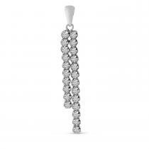 14K White Gold Diamond Cascading Waterfall Pendant