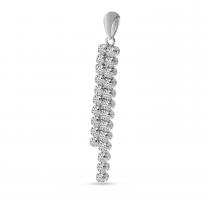 14K White Gold Diamond Cascading Waterfall Pendant