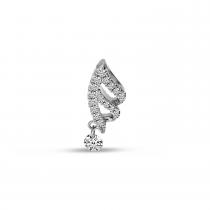 14K White Gold Dashing Diamond Diamond Swirl Pendant