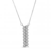 14K White Gold Diamond Interweaving Necklace