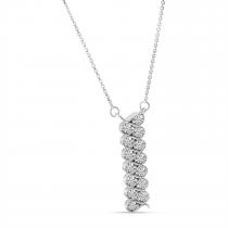 14K White Gold Diamond Interweaving Necklace