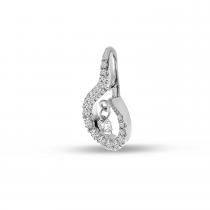 14K White Gold Dashing Diamond Diamond Swirl Pendant