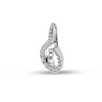 14K White Gold Dashing Diamond Diamond Swirl Pendant
