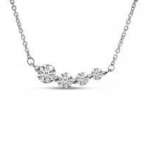 14K White Gold Graduated Diamond Necklace