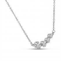 14K White Gold Graduated Diamond Necklace