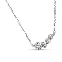 14K White Gold Graduated Diamond Necklace