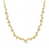 14K Yellow Gold Scattered Diamond Necklace
