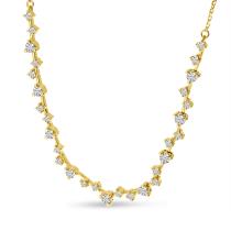 14K Yellow Gold Scattered Diamond Necklace