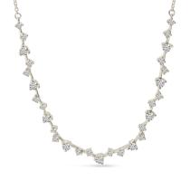 14K White Gold Scattered Diamond Necklace