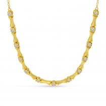 14K Yellow Gold Diamond Bar Necklace