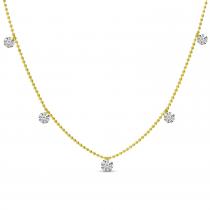 14K Yellow Gold Diamond Dashing Diamond 18 inch Necklace