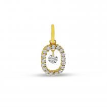 14K Yellow Gold Dashing Diamond Oval Pendant