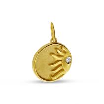 14K Yellow Gold Diamond Sunburst Pendant
