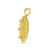 14K Yellow gold Diamond Lightweight Filigree Pendant