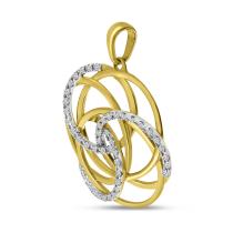 14K Yellow Gold Diamond Swirl Pendant