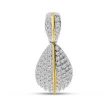14K Two-Tone Gold Pave Diamond Pendant