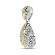 14K Two-Tone Gold Pave Diamond Pendant
