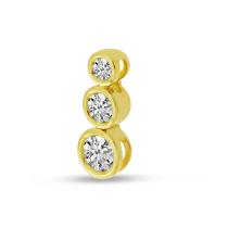14K Yellow Gold Graduated Triple Diamond Bezel Pendant