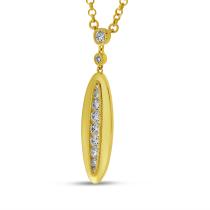 14K Yellow Gold Graduated Diamond North to South Rolo Chain Necklace
