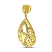 14K Yellow Gold Diamond Geometric Pear Pendant